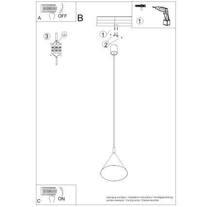 NOX cable-hung pendant 1xE27/15W/230V cream