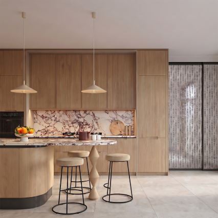 NOX Cable-Suspended Pendant Light 1xE27/15W/230V — Cream