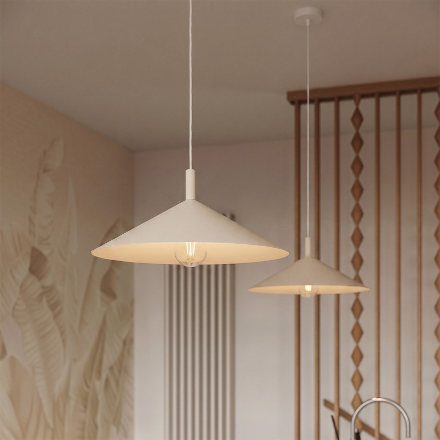 NOX Cable-Suspended Pendant Light 1xE27/15W/230V — Cream