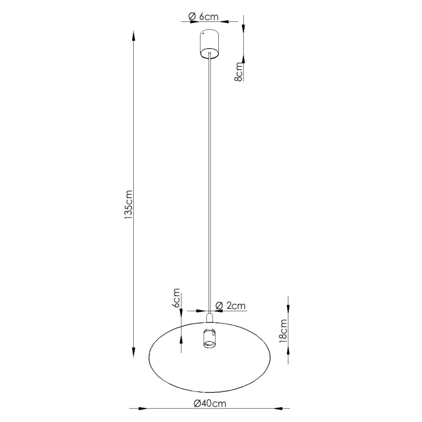 NOX Cable-Suspended Pendant Light 1xE27/15W/230V — Cream