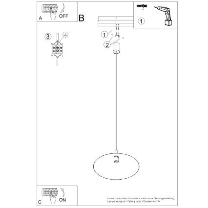 NOX Cable-Suspended Pendant Light 1xE27/15W/230V — Cream