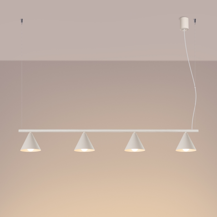 NOX Cable-Suspended Chandelier 4xE14/10W/230V – Cream