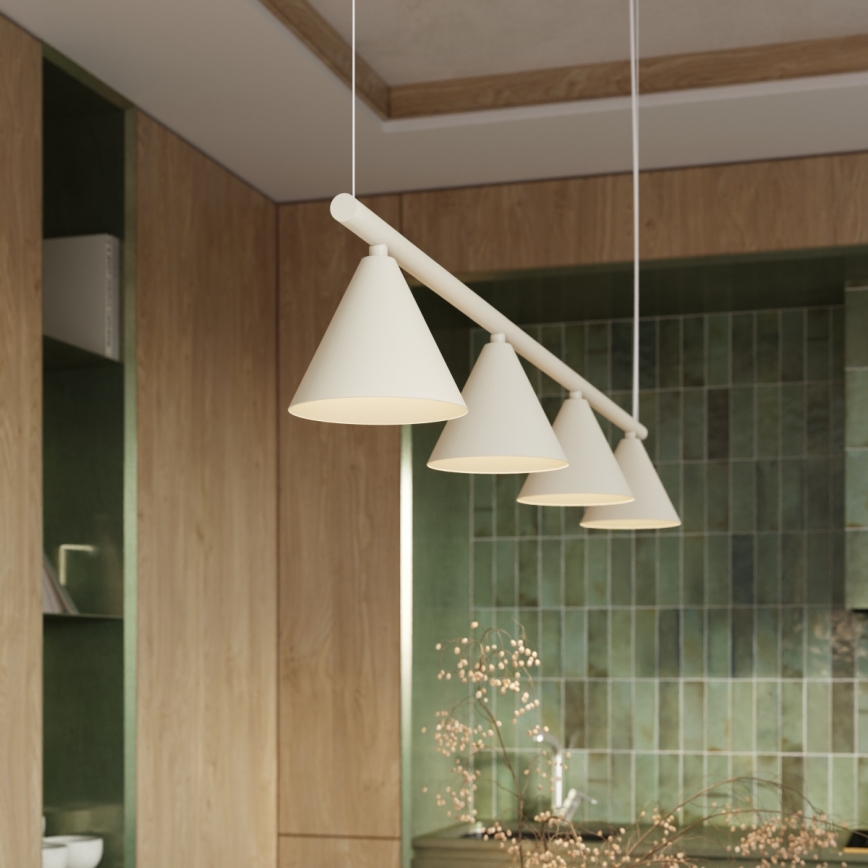 NOX Cable-Suspended Chandelier 4xE14/10W/230V – Cream