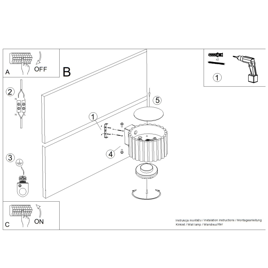 AURA wall light 1x GX53/10W/230V, white