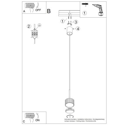 AURA cable pendant light 1xGX53/10W/230V white