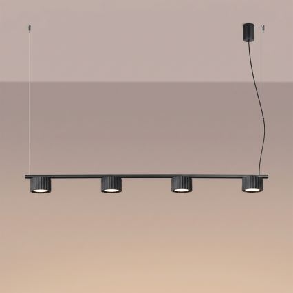 AURA cable-suspended pendant light 4x GX53/10W/230V, black