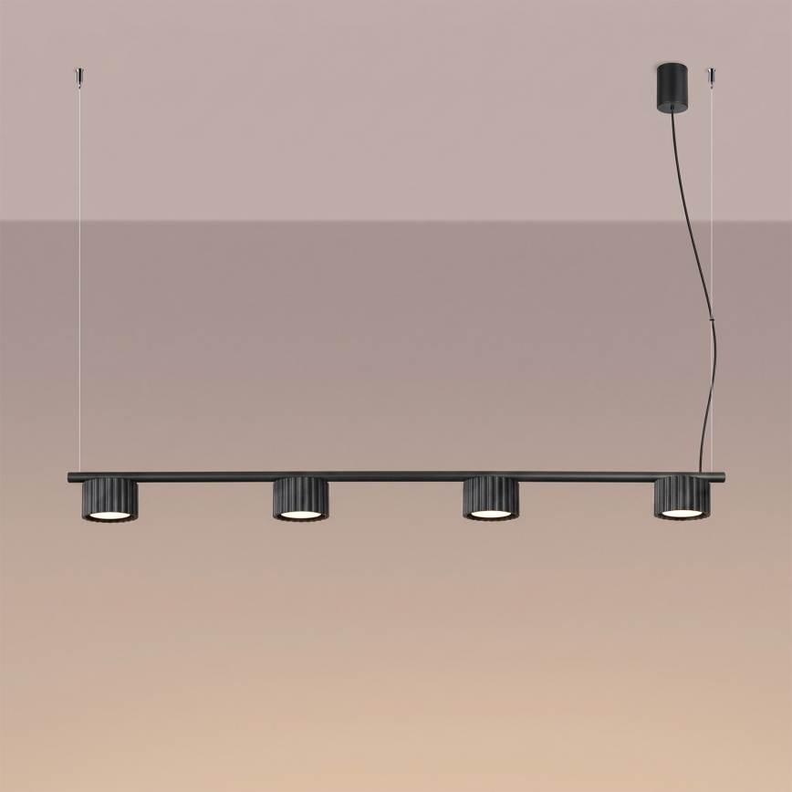 AURA cable-suspended pendant light 4x GX53/10W/230V, black