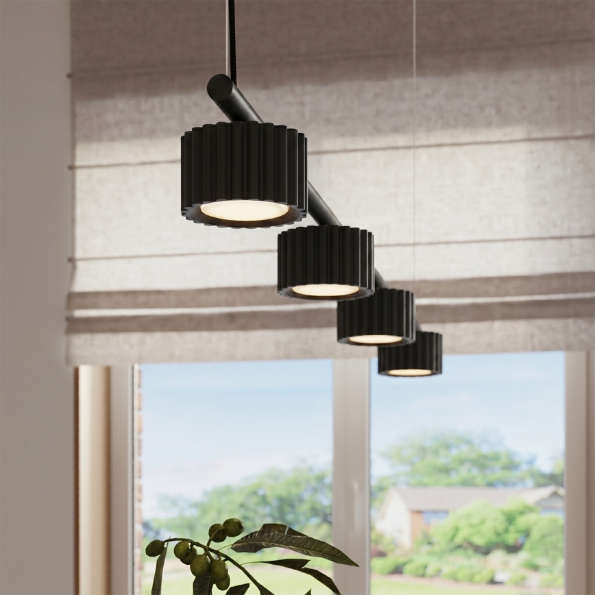AURA cable-suspended pendant light 4x GX53/10W/230V, black