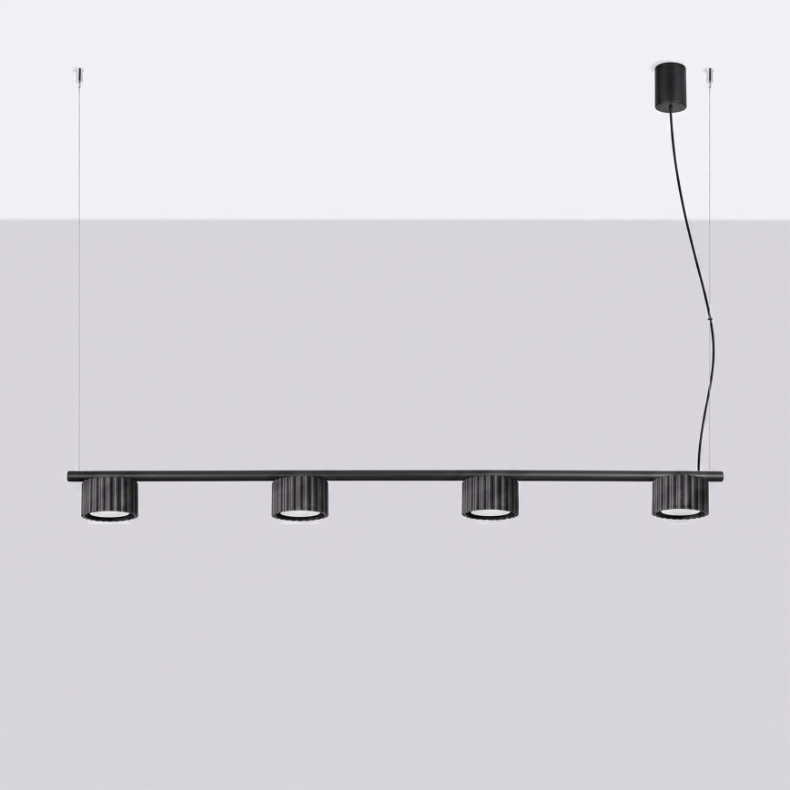 AURA cable-suspended pendant light 4x GX53/10W/230V, black