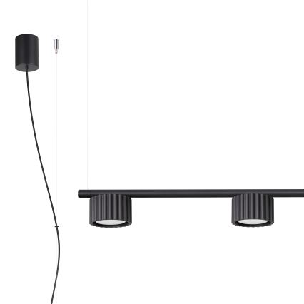 AURA cable-suspended pendant light 4x GX53/10W/230V, black