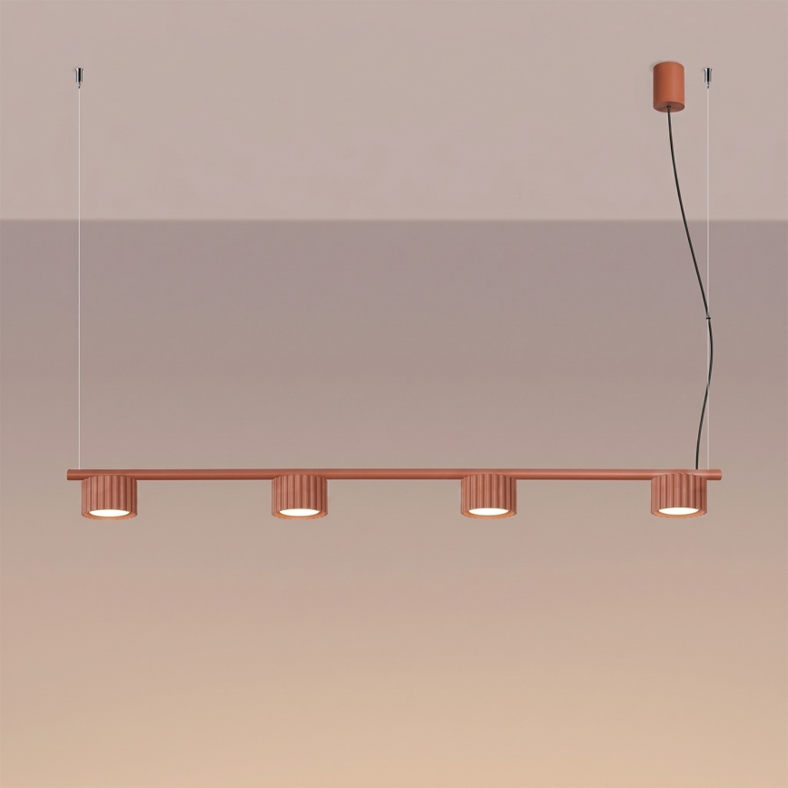 Cable pendant light AURA 4xGX53/10W/230V red