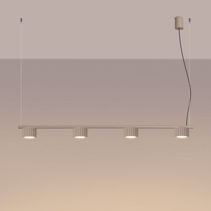AURA cable-hung pendant 4xGX53/10W/230V taupe