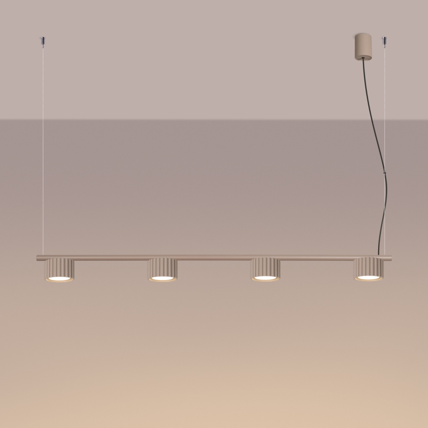 AURA cable-hung pendant 4xGX53/10W/230V taupe
