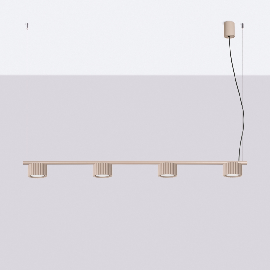 AURA cable-hung pendant 4xGX53/10W/230V taupe