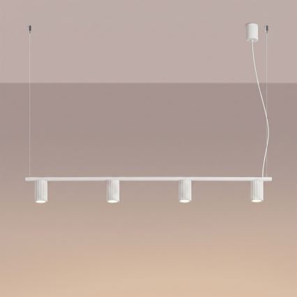 KARBON cable-hung chandelier 4xGU10/10W/230V, white