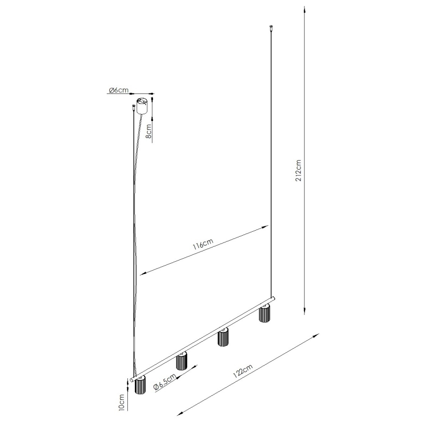 KARBON cable-hung chandelier 4xGU10/10W/230V, white