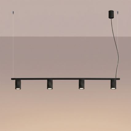 KARBON Cable Pendant Light 4xGU10/10W/230V, Black