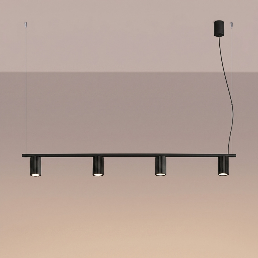 KARBON Cable Pendant Light 4xGU10/10W/230V, Black