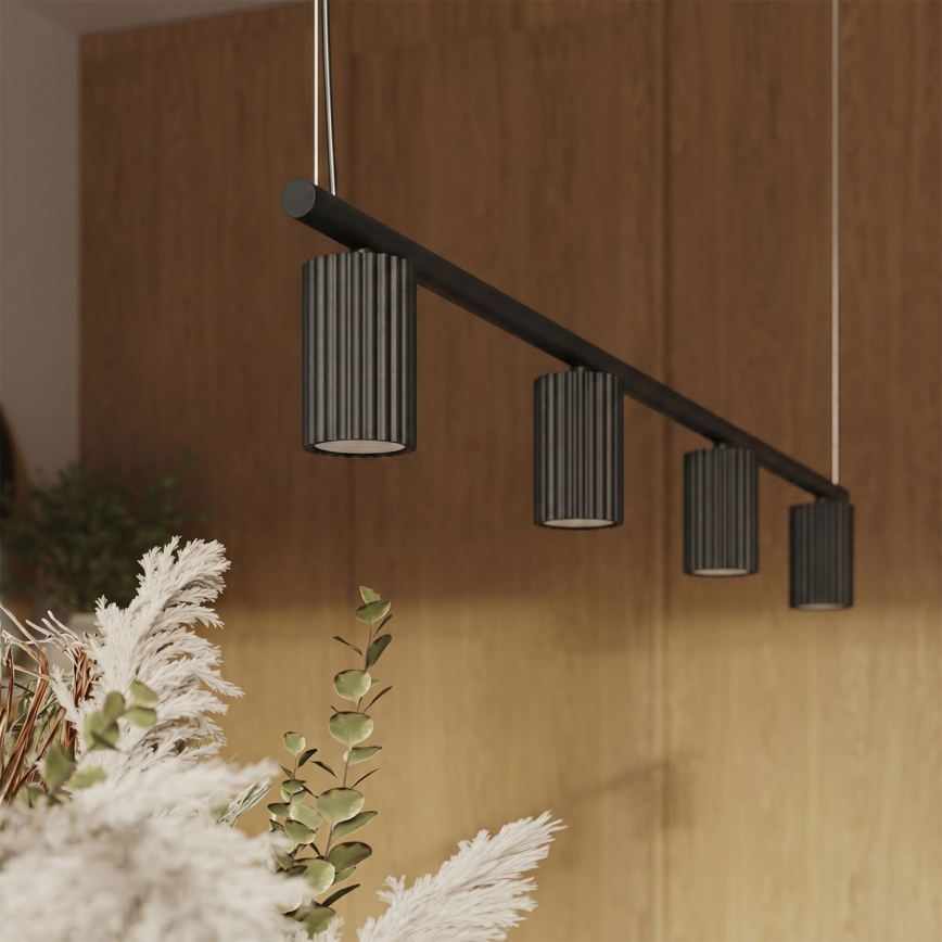 KARBON Cable Pendant Light 4xGU10/10W/230V, Black