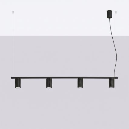 KARBON Cable Pendant Light 4xGU10/10W/230V, Black
