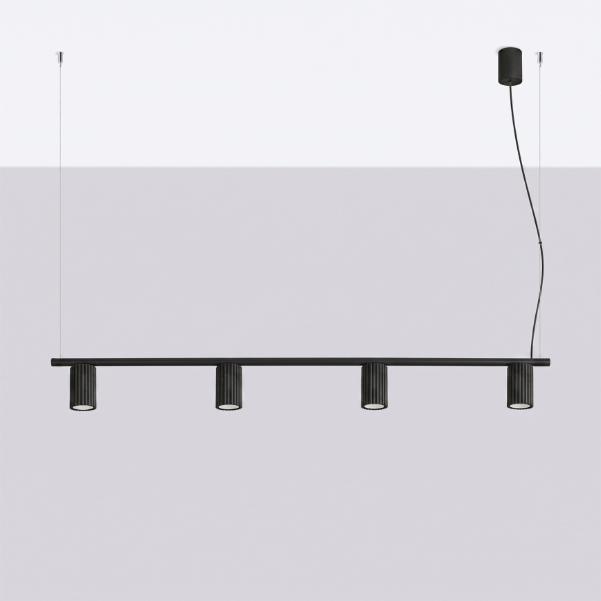 KARBON Cable Pendant Light 4xGU10/10W/230V, Black