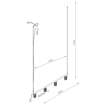 KARBON Cable Pendant Light 4xGU10/10W/230V, Cream