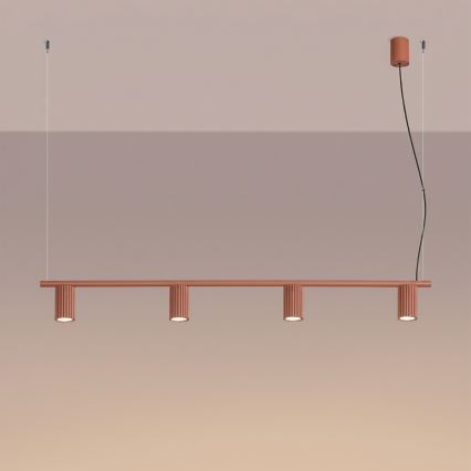 KARBON Cable Pendant Light 4xGU10/10W/230V Orange