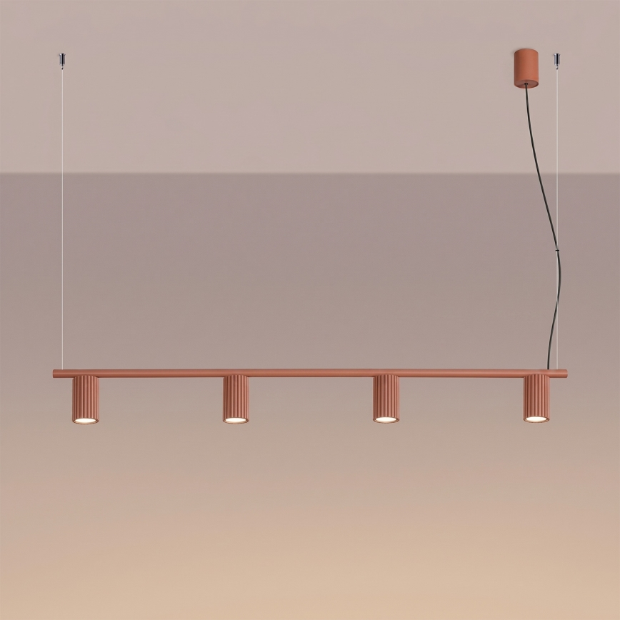 KARBON Cable Pendant Light 4xGU10/10W/230V Orange