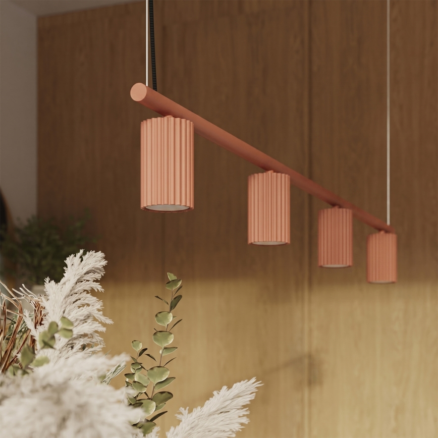KARBON Cable Pendant Light 4xGU10/10W/230V Orange