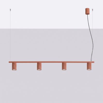 KARBON Cable Pendant Light 4xGU10/10W/230V Orange