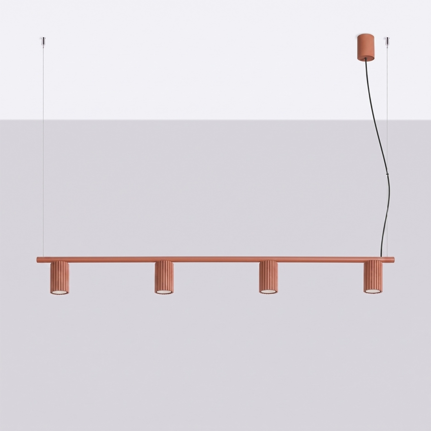 KARBON Cable Pendant Light 4xGU10/10W/230V Orange