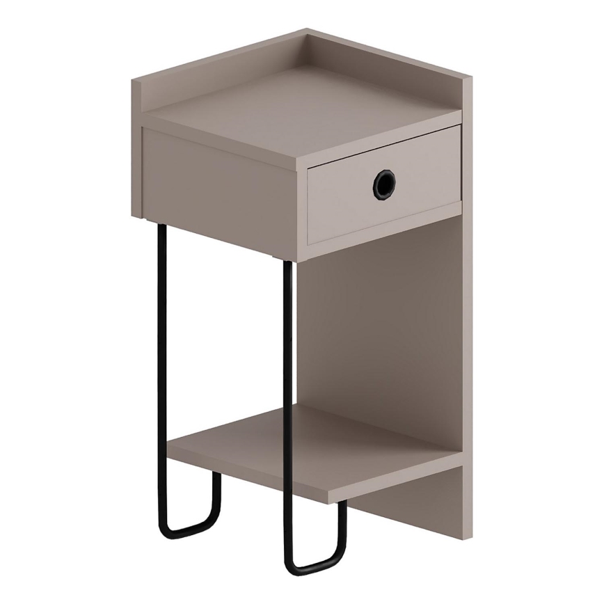 SONY Taupe Bedside Table