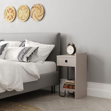 SONY Taupe Bedside Table