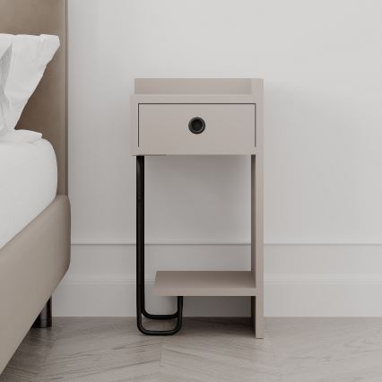 SONY Taupe Bedside Table