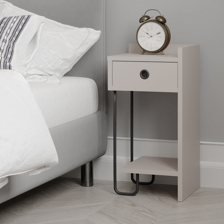 SONY Taupe Bedside Table