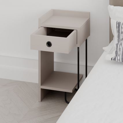 SONY Taupe Nightstand