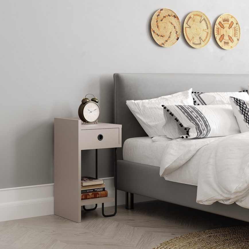 SONY Taupe Nightstand