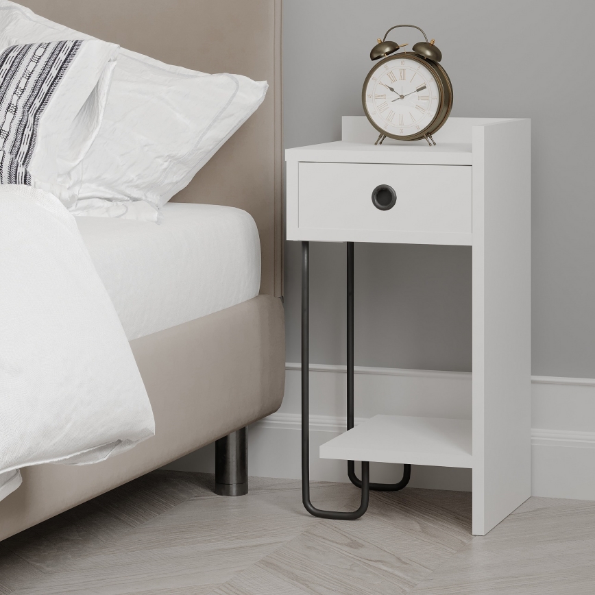 SONY White Nightstand