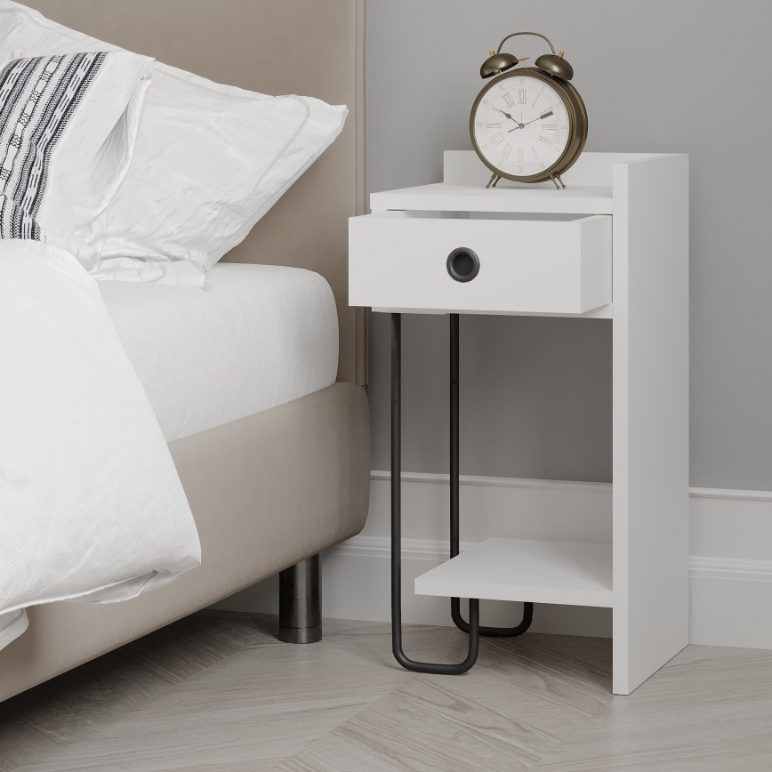 SONY White Nightstand