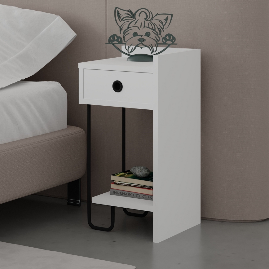 SONY White Nightstand