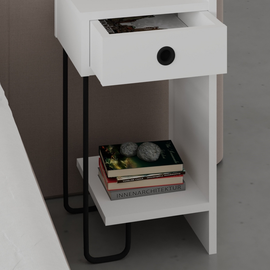 SONY White Nightstand