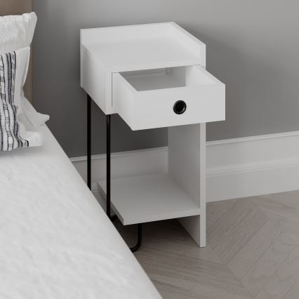 SONY White Nightstand