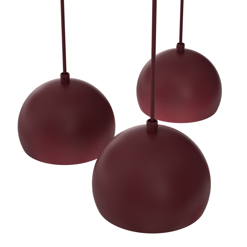 SOOL cable chandelier 5xE27/15W/230V burgundy