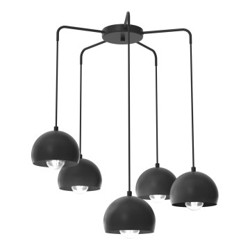 SOOL Cable-Hung Chandelier 5xE27/15W/230V Black
