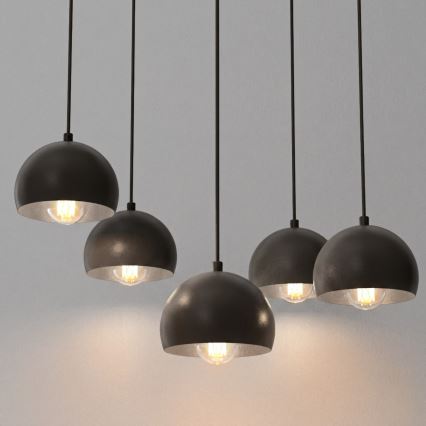 SOOL Cable-Hung Chandelier 5xE27/15W/230V Black