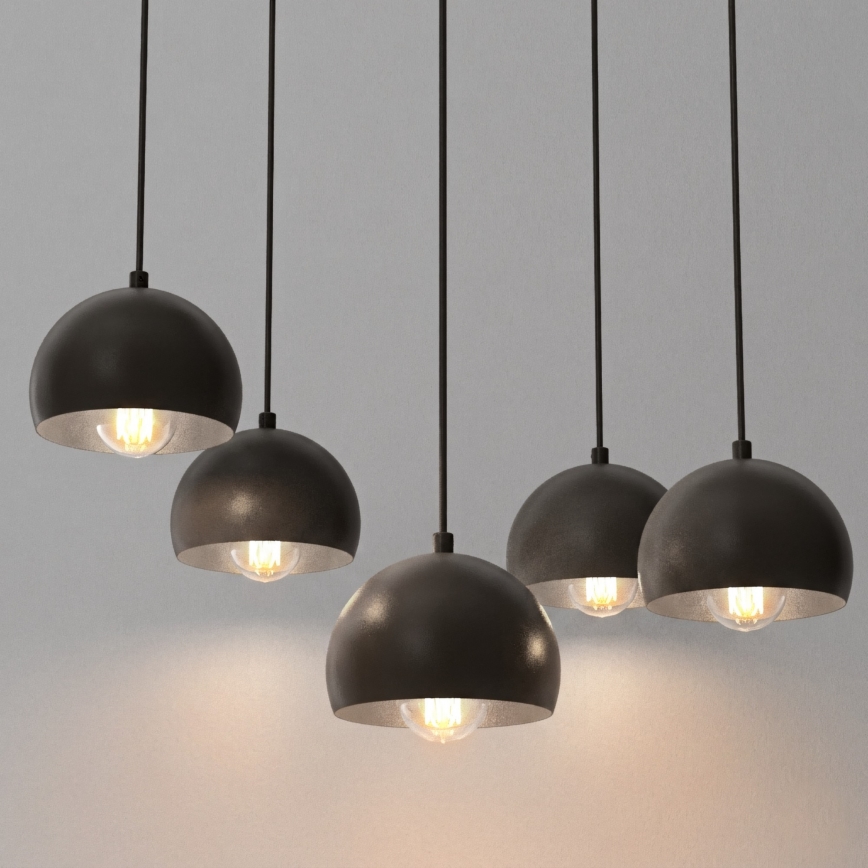 SOOL Cable-Hung Chandelier 5xE27/15W/230V Black