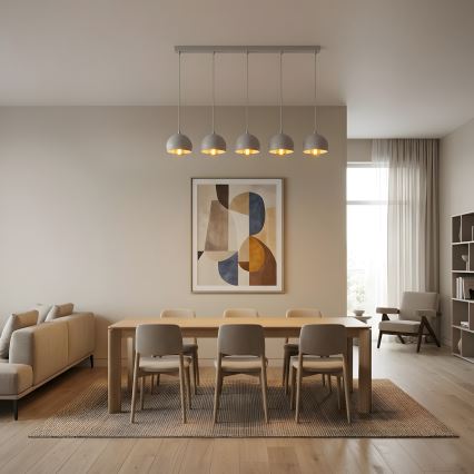 SOOL cable-hung chandelier 5xE27/15W/230V white