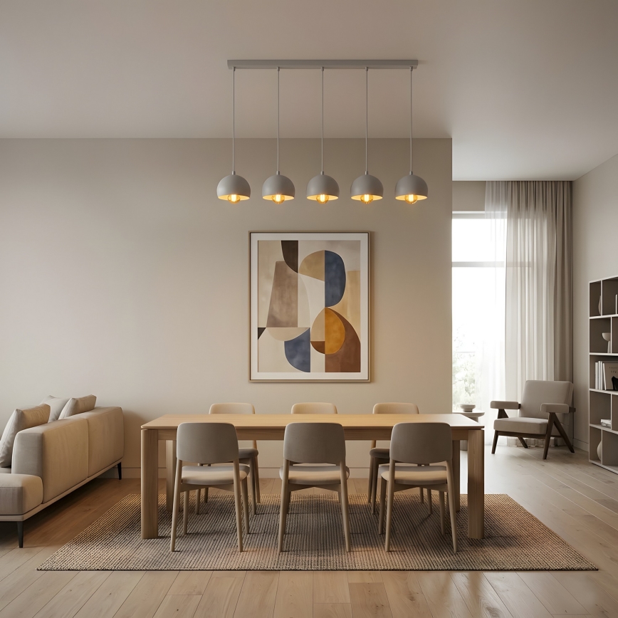 SOOL cable-hung chandelier 5xE27/15W/230V white