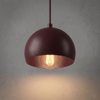 SOOL Cable Pendant 1xE27/15W/230V Ø 15 cm Burgundy
