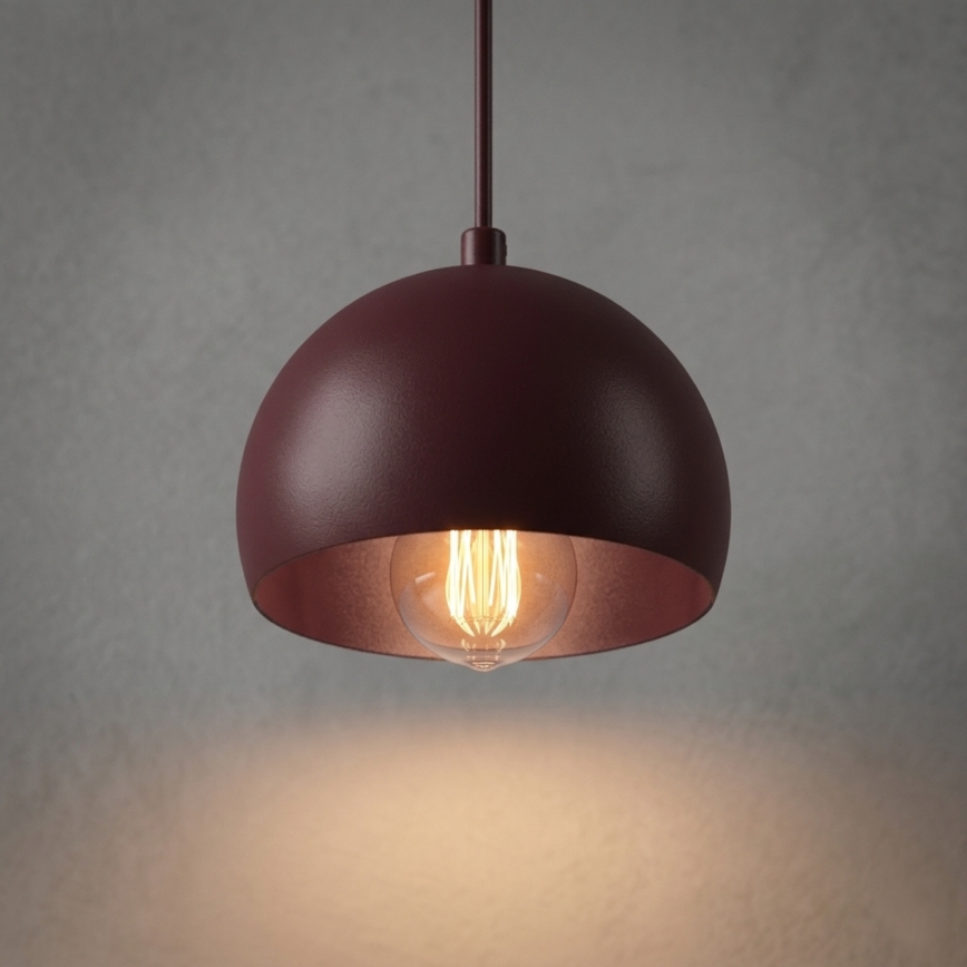 SOOL Cable Pendant 1xE27/15W/230V Ø 15 cm Burgundy